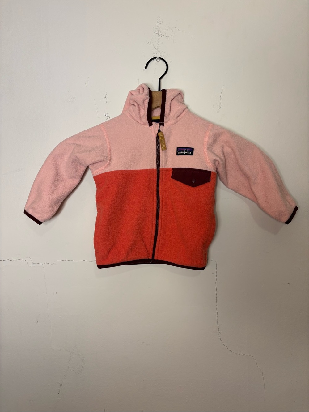 Patagonia Pink & Coral Hooded Fleece Jacket